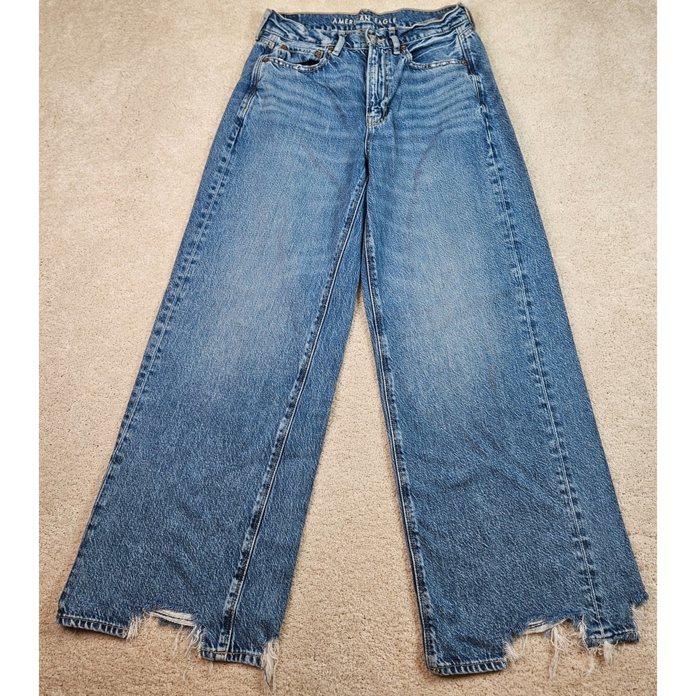 American Eagle Outfitters 4 Short Distressed Wide Leg Baggy Jeans Streetwear